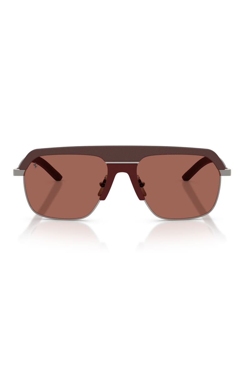 Gender Inclusive 56mm Polarized Pillow Sunglasses, Main, color, BURGUNDY / BROWN