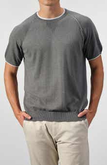 STUDIO GARNET LOS ANGELES Contrast Stitch Short Sleeve Sweater