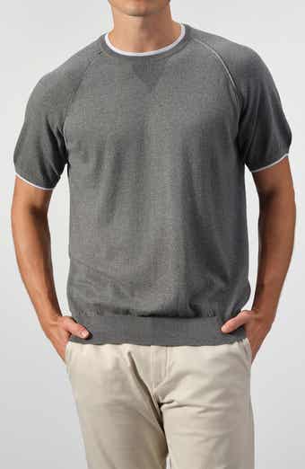 STUDIO GARNET LOS ANGELES Contrast Stitch Short Sleeve Sweater