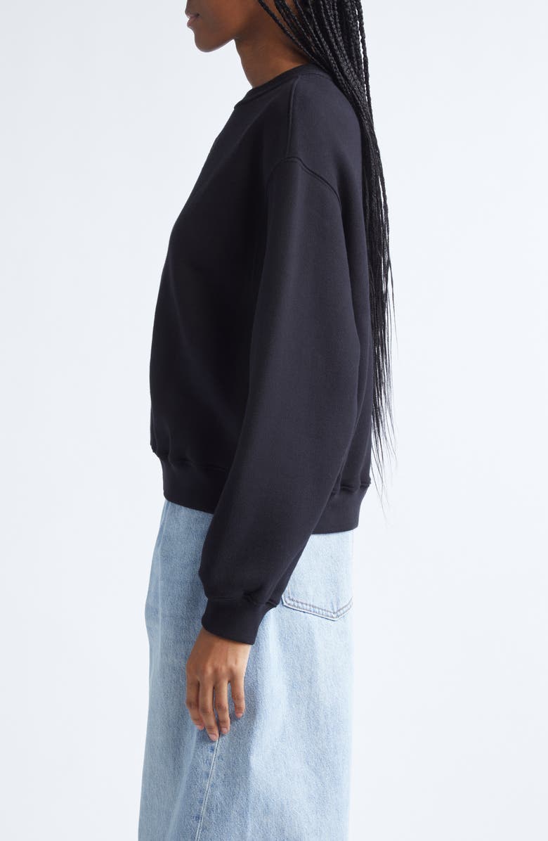 Alexander Wang Stacked Logo Cotton Terry Sweatshirt, Alternate, color, Black