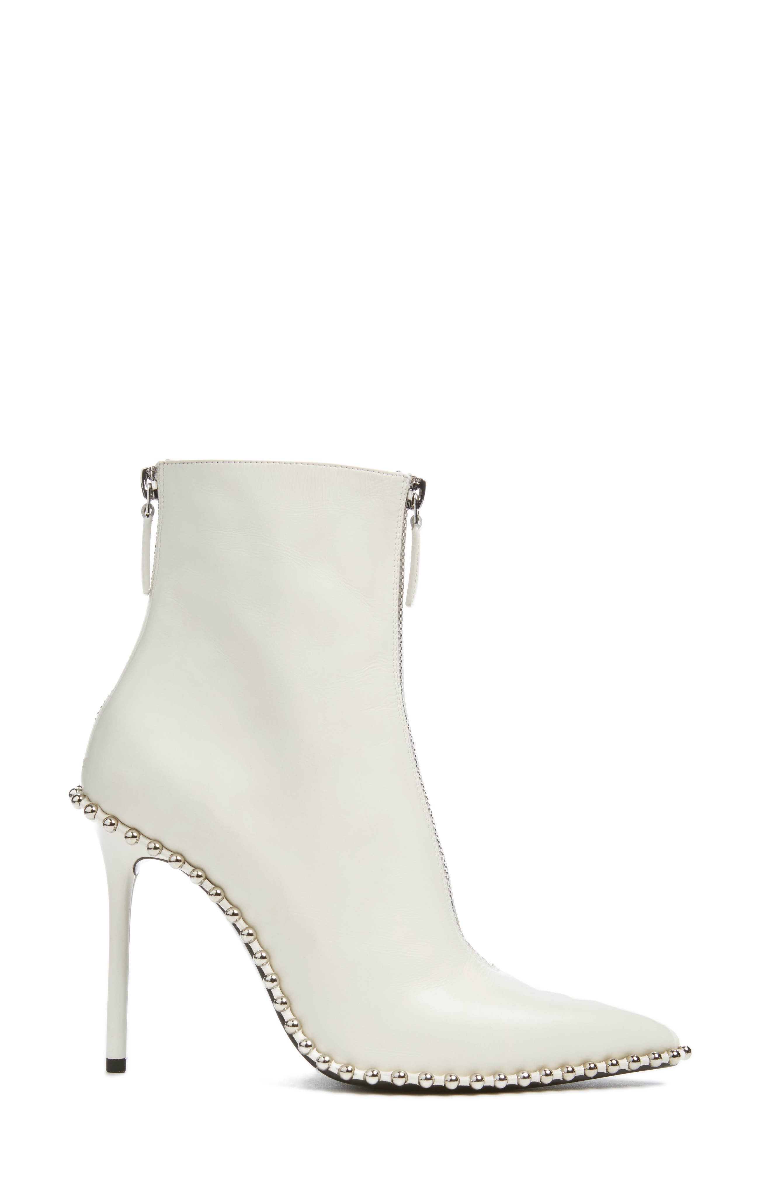 Eri Zipper Bootie, Alternate, color, WHITE LEATHER