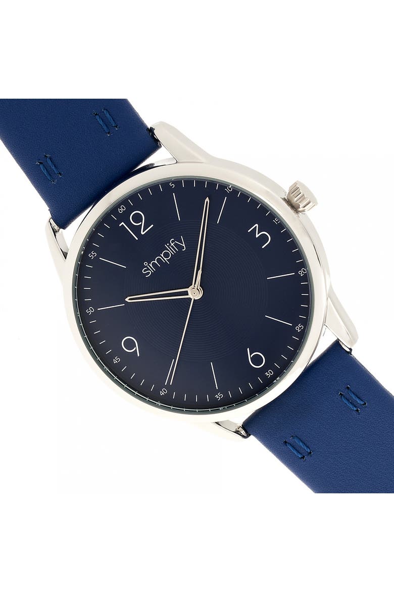 The 6300 Leather-Band Watch, Alternate, color, Blue