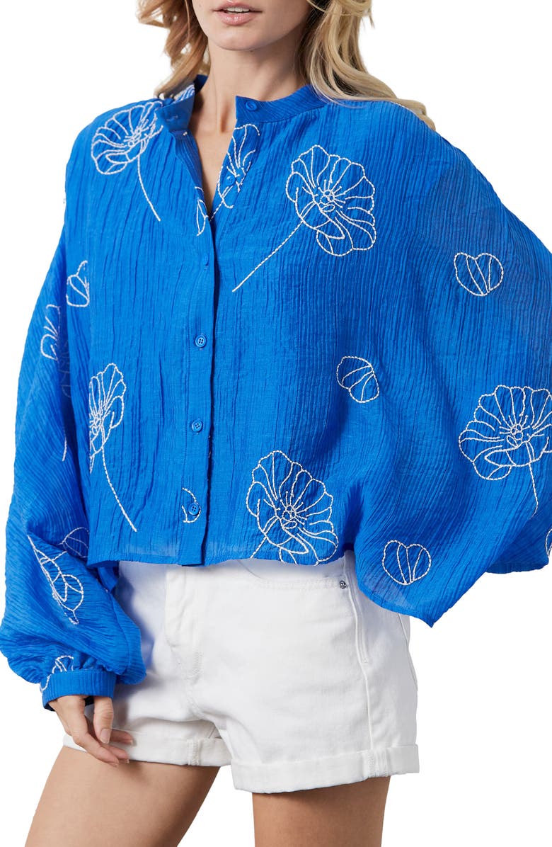 CIEBON Alzena Buttoned Top, Alternate, color, Cobalt Blue