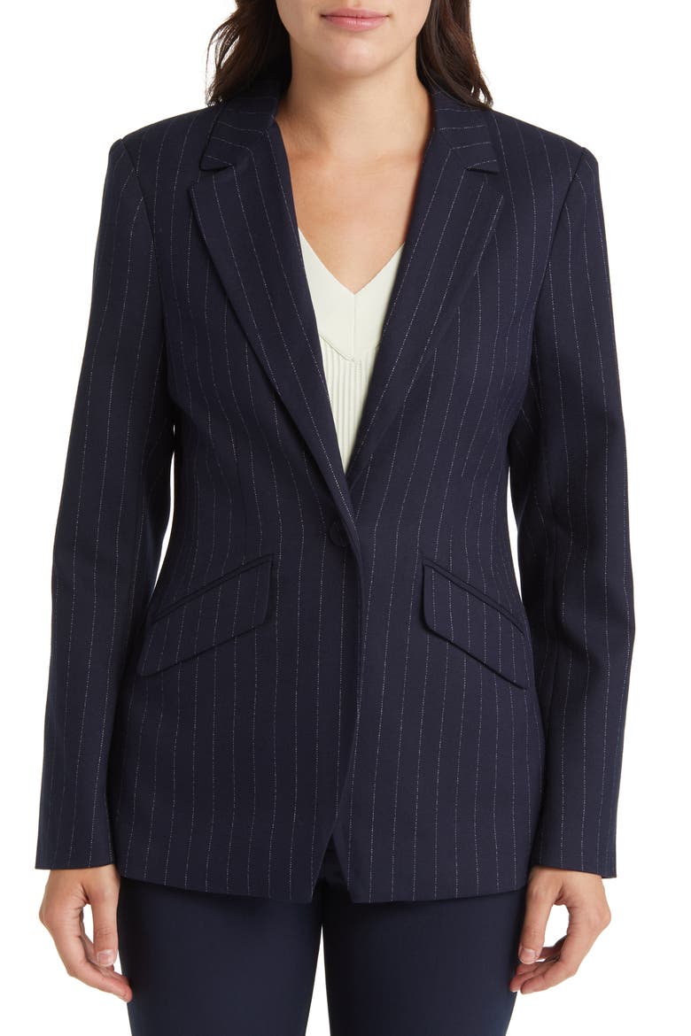 The Favorite Pinstripe Blazer, Alternate, color, NAVY PINSTRIPE