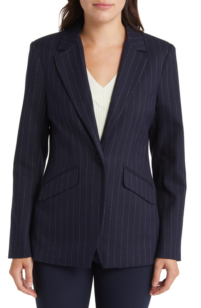Favorite Daughter The Favorite Pinstripe Blazer, Alternate, color, Navy Pinstripe