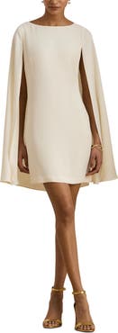 Lauren Ralph Lauren Cape Detail Georgette Cocktail Minidress