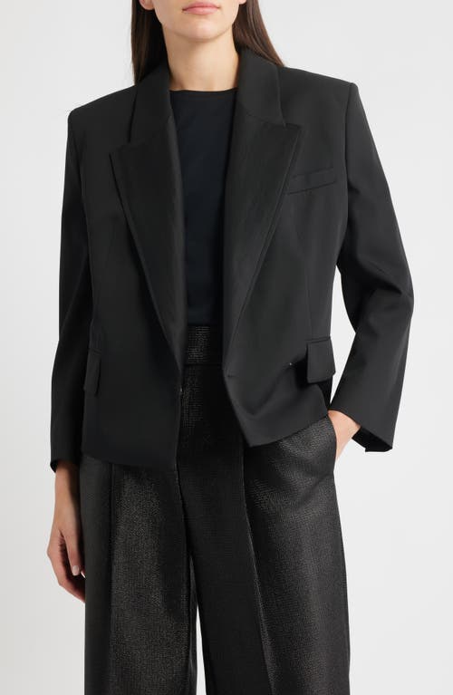 Hugo Boss Boss Janeva Virgin Wool One-button Blazer In Black