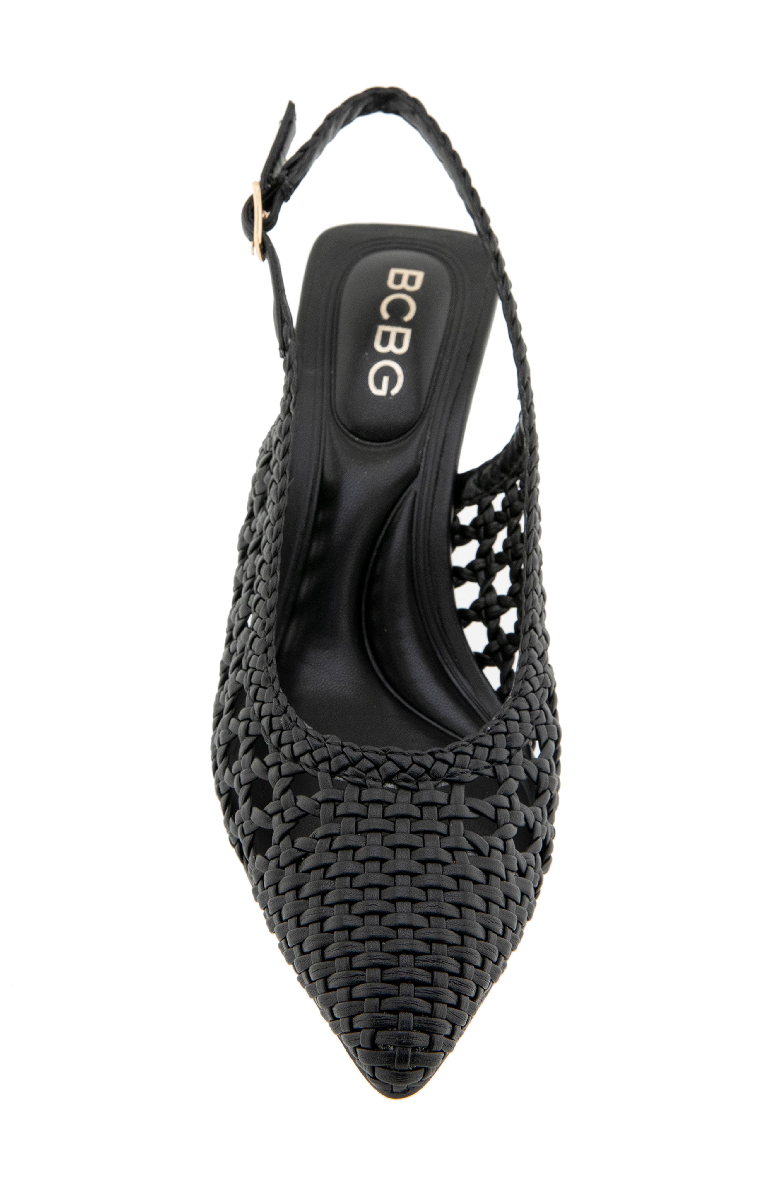 BCBG Issa Slingback Pointed Toe Pump, Alternate, color, Black