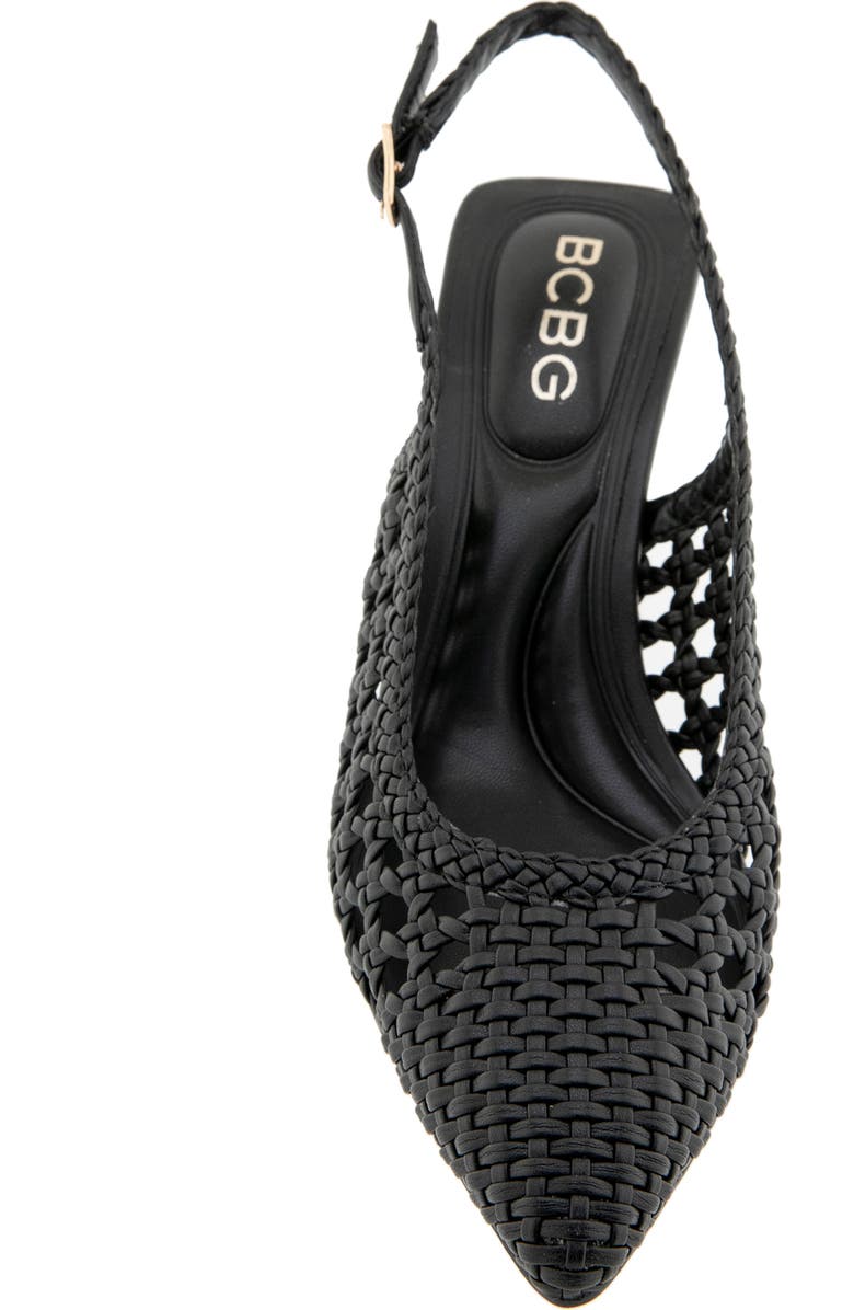 BCBG Issa Slingback Pointed Toe Pump, Alternate, color, Black