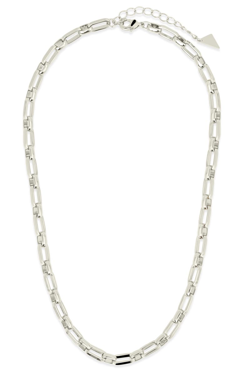 Sterling Forever Elara Chain Necklace, Alternate, color, Silver
