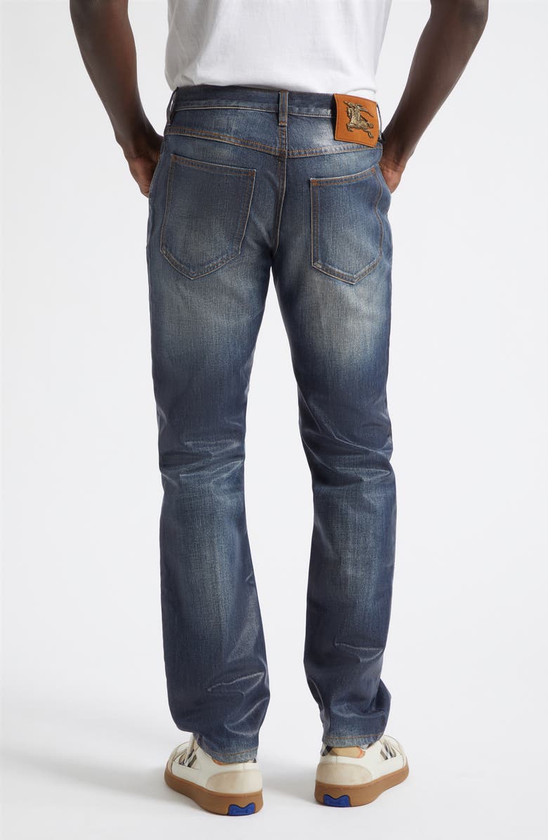 Burberry Randolph Coated Slim Fit Jeans, Alternate, color, Mid Blue