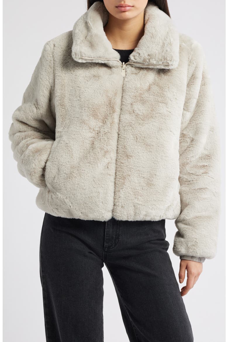 Jeon Water Repellent Reversible Faux Fur Jacket, Alternate, color, RAINY BEIGE
