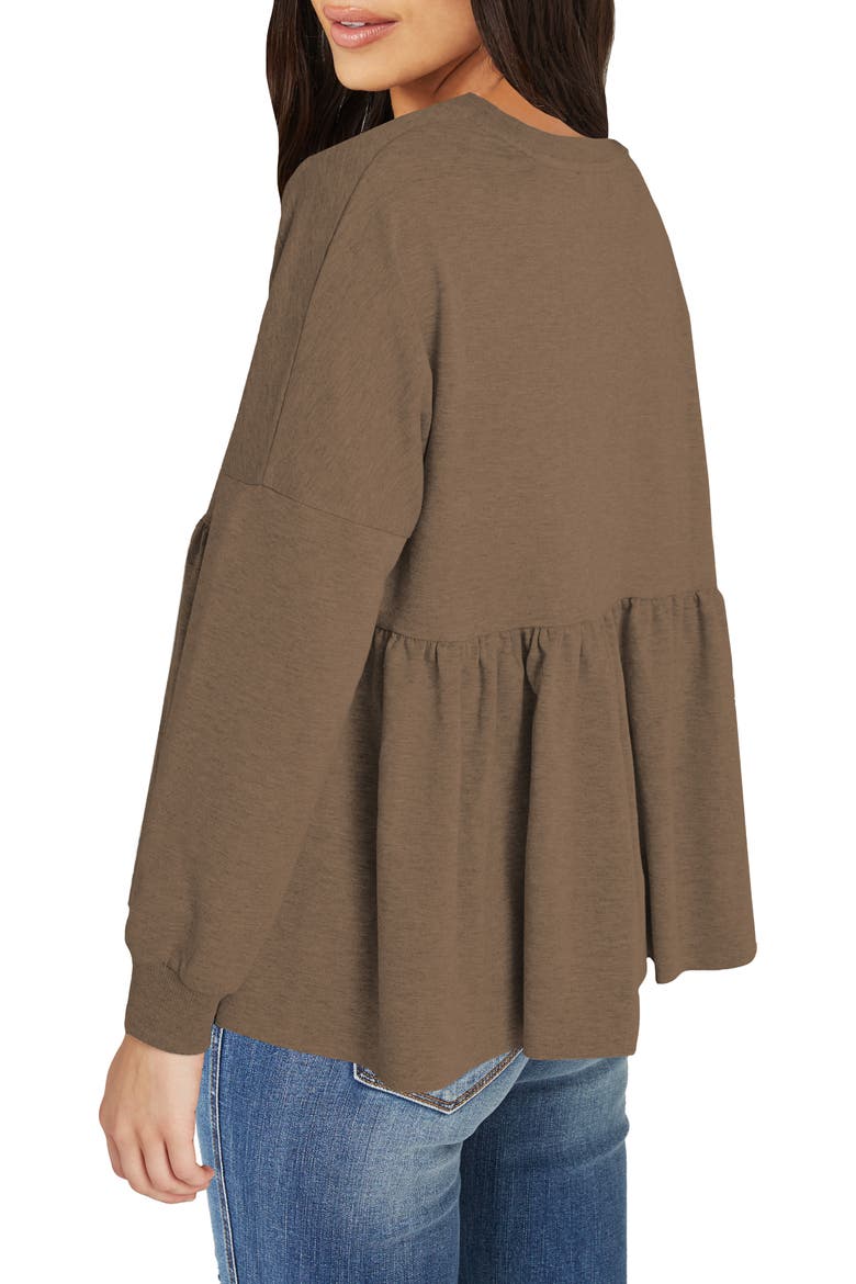 Babydoll Long Sleeve Knit Top, Alternate, color, VINTAGE OLIVE