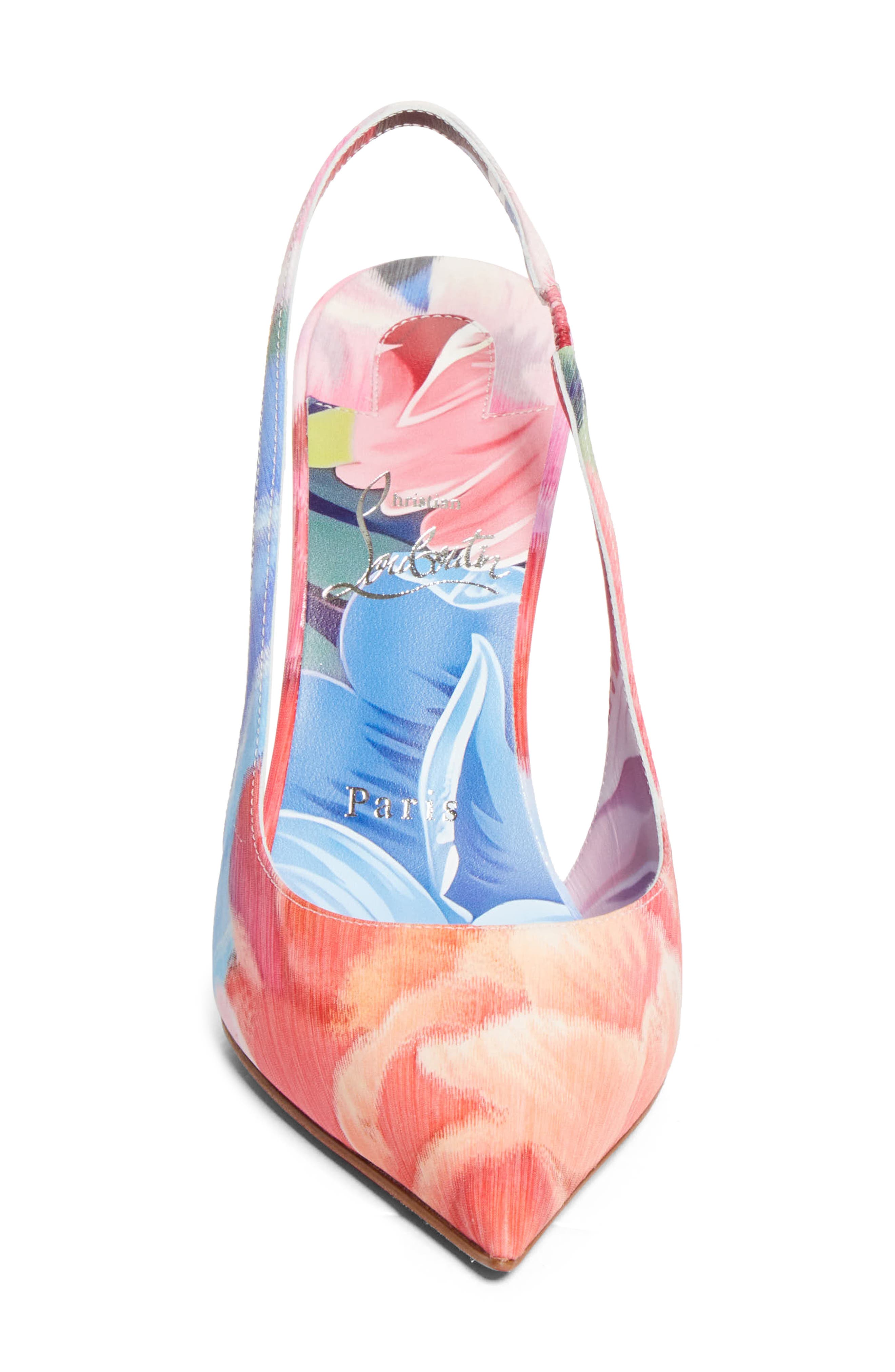 Christian Louboutin Miss Z Pointed Toe Slingback Pump, Alternate, color, Multi/ Lin Multi