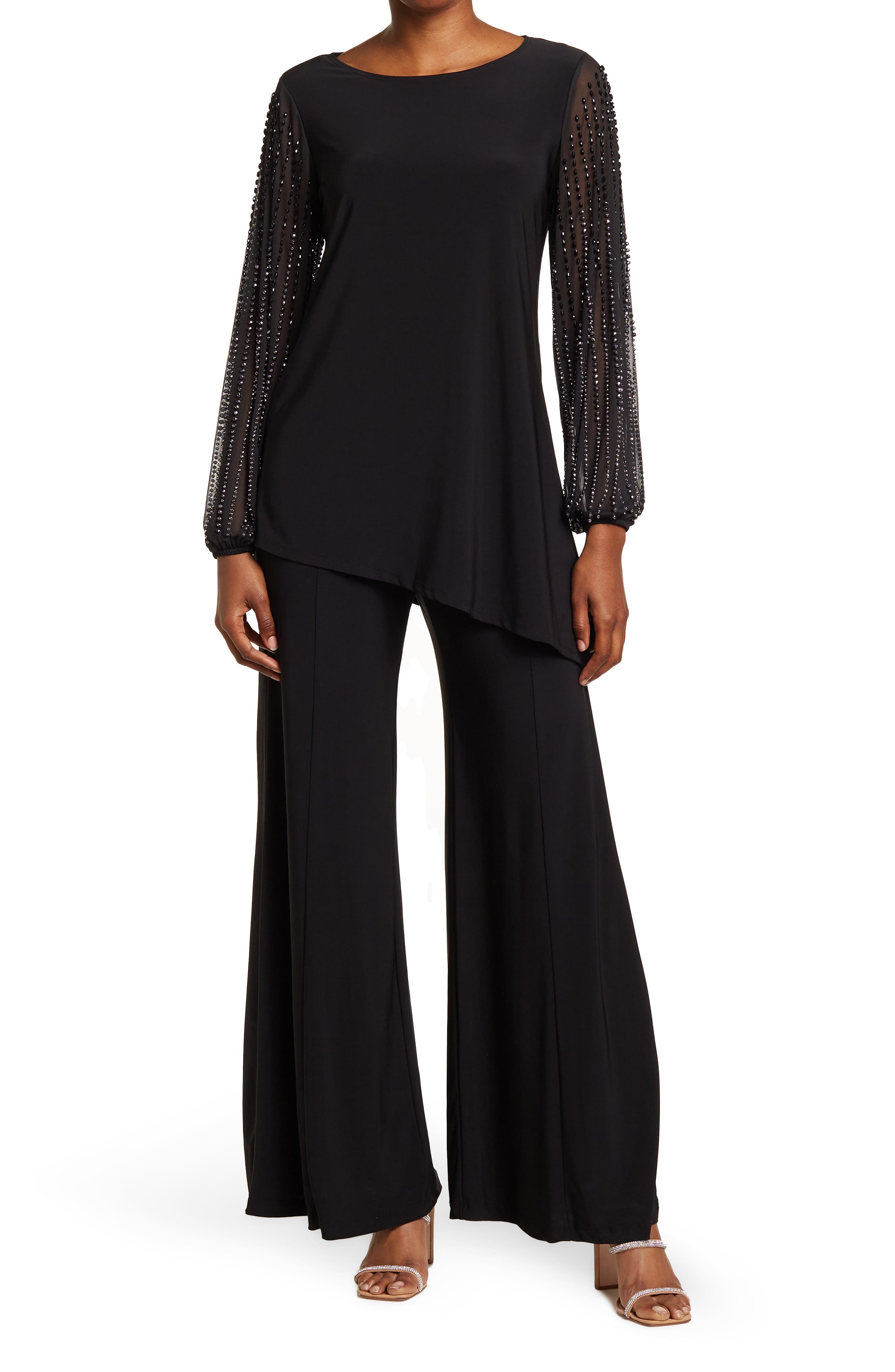 Marina Beaded Sleeve 2-Piece Pant Set