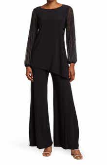Marina Beaded Sleeve 2-Piece Pant Set