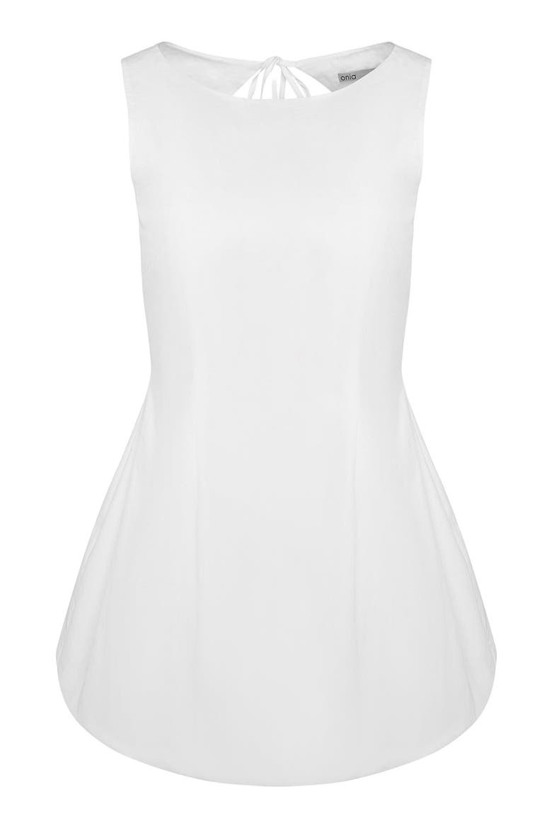 Fitted Boatneck Bubble Mini Dress, Alternate, color, White