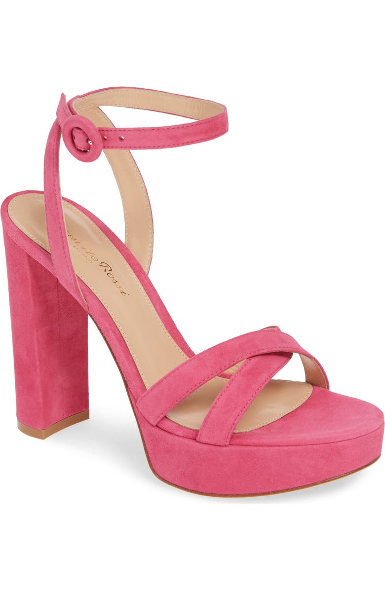Gianvito Rossi Ankle Strap Platform Sandal, Main, color,