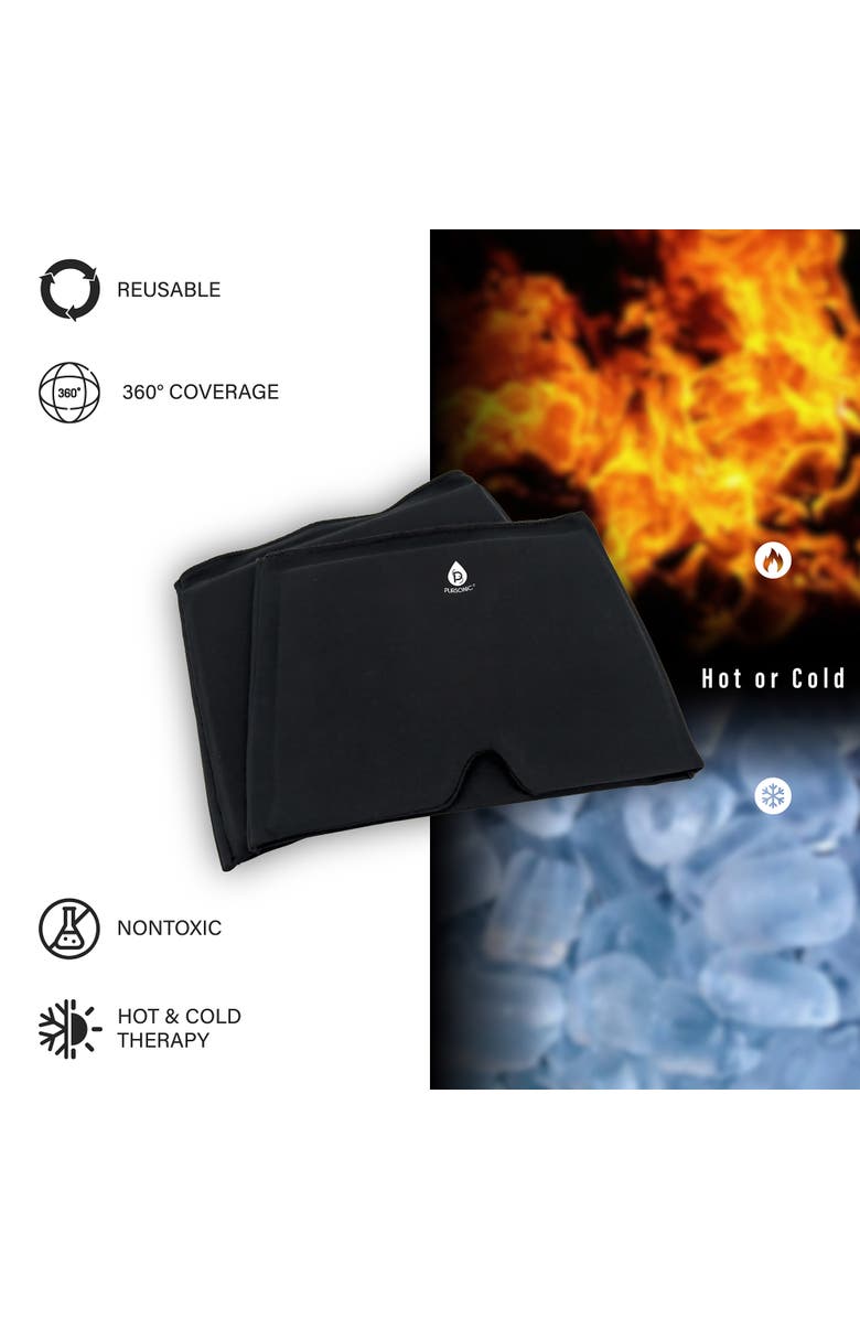 PURSONIC LED Red Light Therapy Panel & Reusable Hot and Cold Gel Ice Head Wrap, Alternate, color, Multicolor