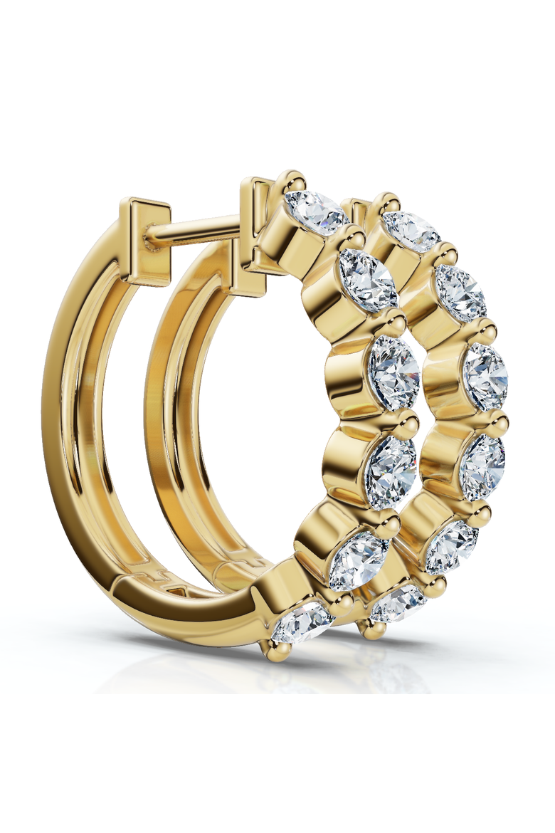 1Ct 6-Stone Diamond Hoops 10k Gold Lab Grown, Main, color, 10k Yellow Gold
