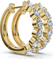 Bliss Diamond 1Ct 6-Stone Diamond Hoops 10k Gold Lab Grown