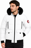 CANADA WEATHER GEAR Men's Faux Fur Hood Insulated Bomber Puffer Jacket
