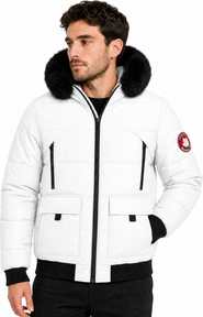 CANADA WEATHER GEAR Men's Faux Fur Hood Insulated Bomber Puffer Jacket