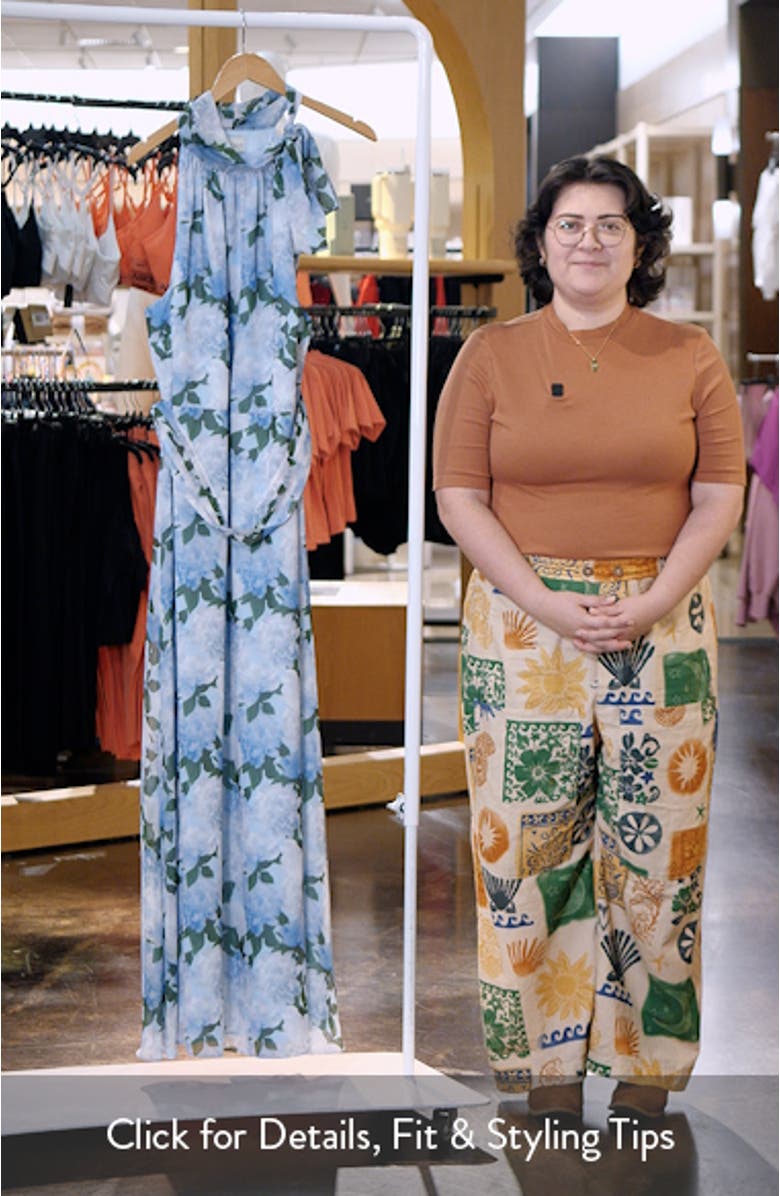 Kayla Floral High Neck Gown, sales video thumbnail