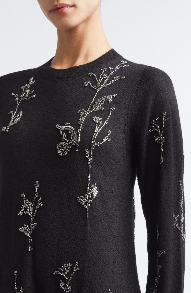 Altuzarra Bozka Beaded Long Sleeve Baby Llama & Mulberry Silk Dress, Alternate, color,