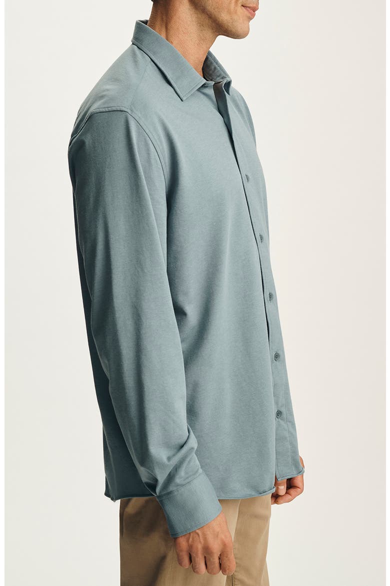 Poplin Button-Up Shirt, Alternate, color, BLUE MIRAGE
