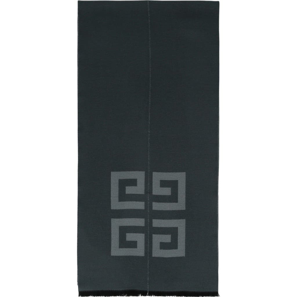 Givenchy Split Oblong Scarf Man Scarf Grey Size - Wool In Grey
