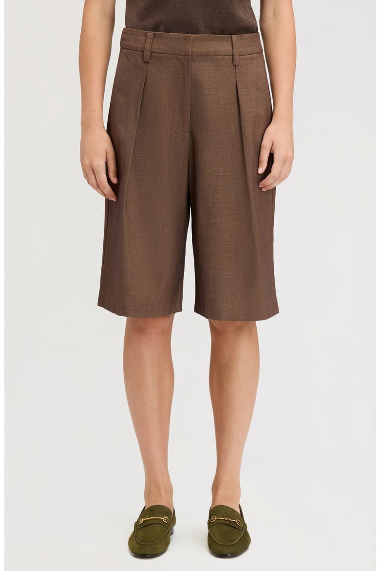 Tailored Bermuda Shorts, Main, color, DARK BROWN
