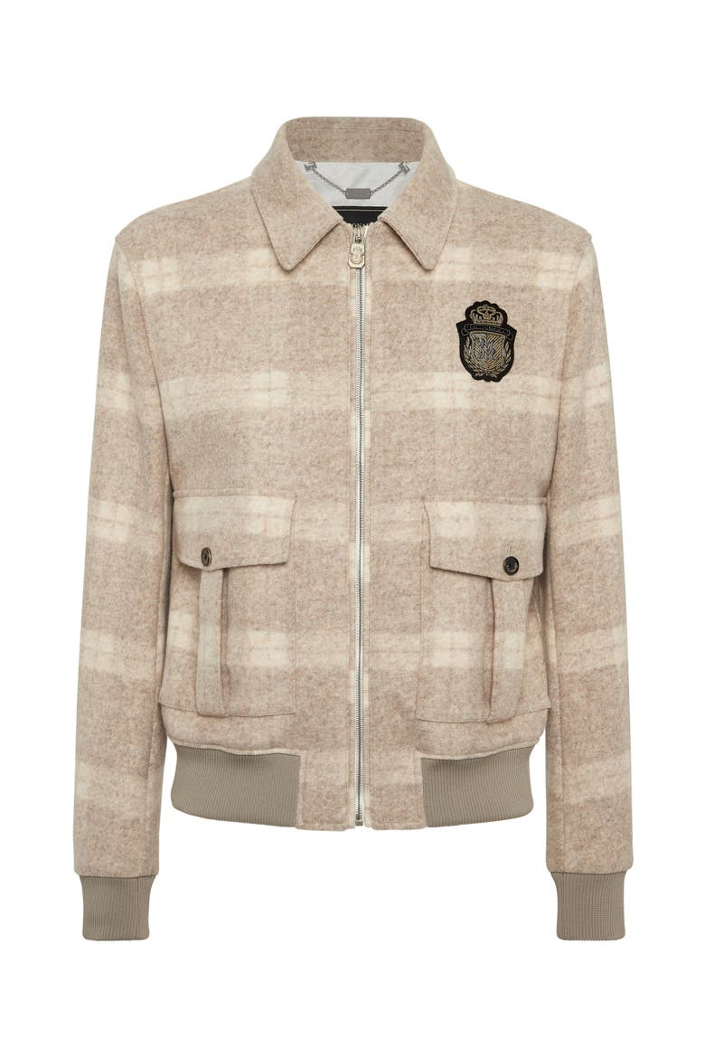 Wool Check Jacket Crest Men, Main, color, beige