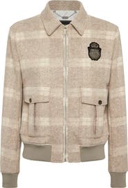 BILLIONAIRE Wool Check Jacket Crest Men