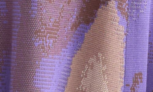 Misook Abstract Jacquard A-line Knit Midi Dress In Purple
