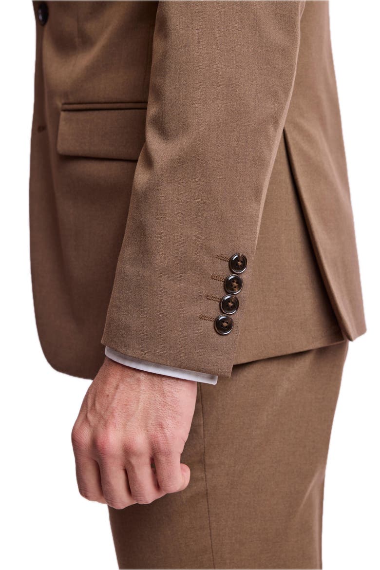 Ashton Slim Fit Peak Lapel Suit Jacket, Alternate, color, DARK CAMEL