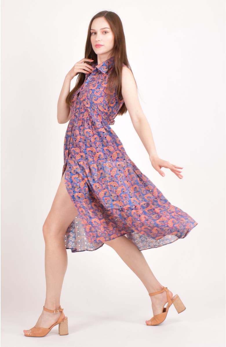 RAAS Irina Embroidered Tiered Midi Dress, Alternate, color, Purple