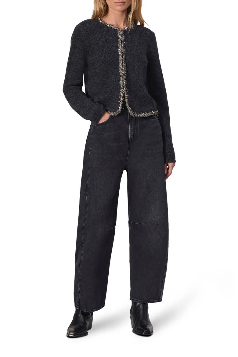 Charlie High Waist Barrel Jeans, Alternate, color, BLACKSTN