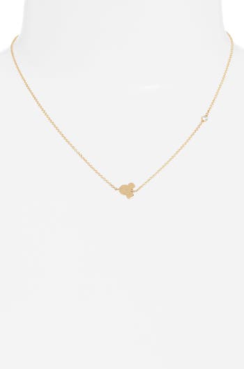 【Baublebar】★ネックレス★ Mickey Asymmetrical Necklace Mickey Mouse Disney 18K Gold & Cubic Zirconia Asymmetrical