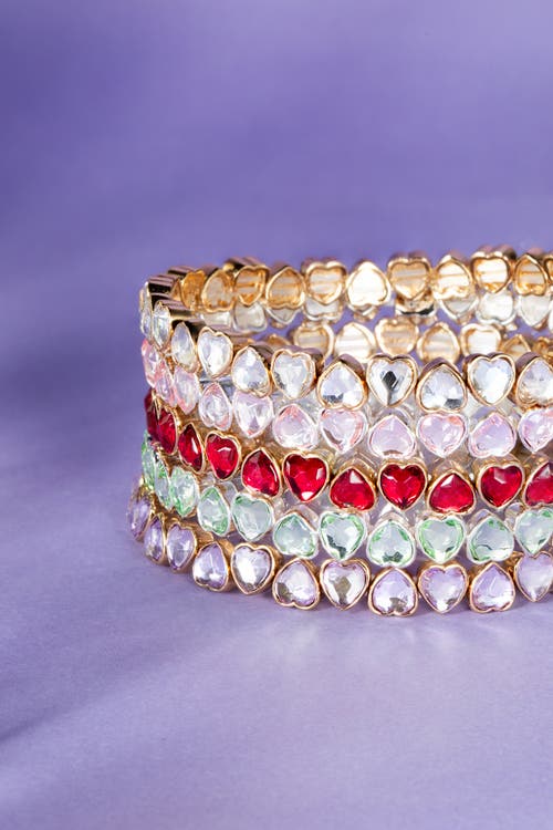 Alex And Ani Faceted Heart Stretch Bracelet In Green