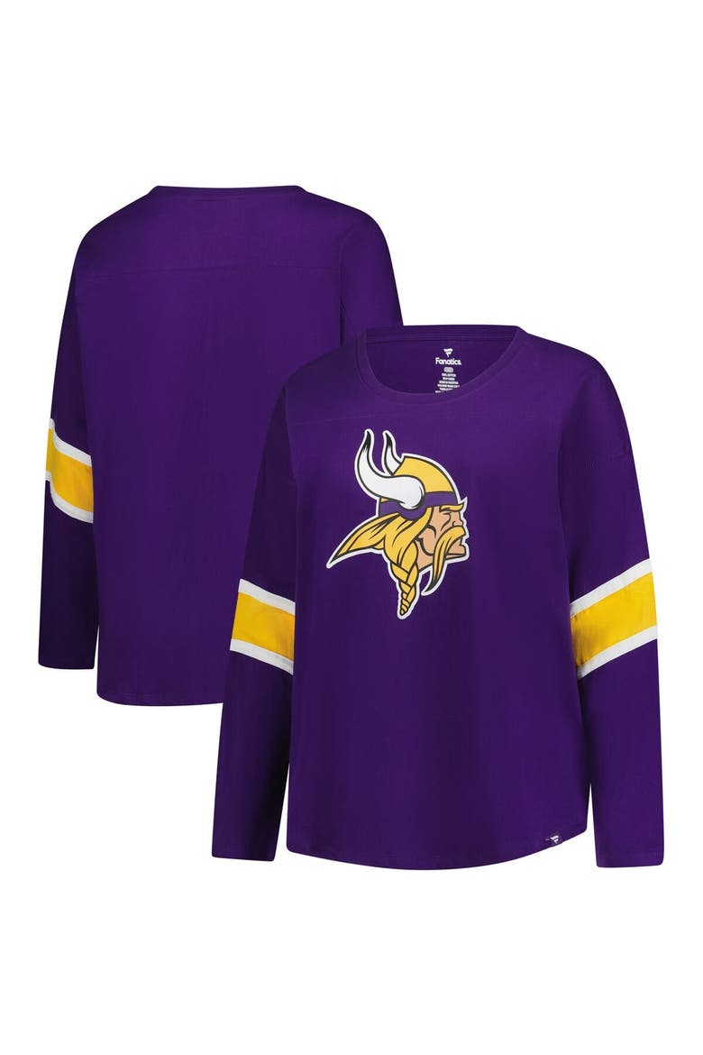 Women's Fanatics Purple Minnesota Vikings Plus Size Redzone 3/4-Sleeve Scoop Neck T-Shirt, Main, color, Purple