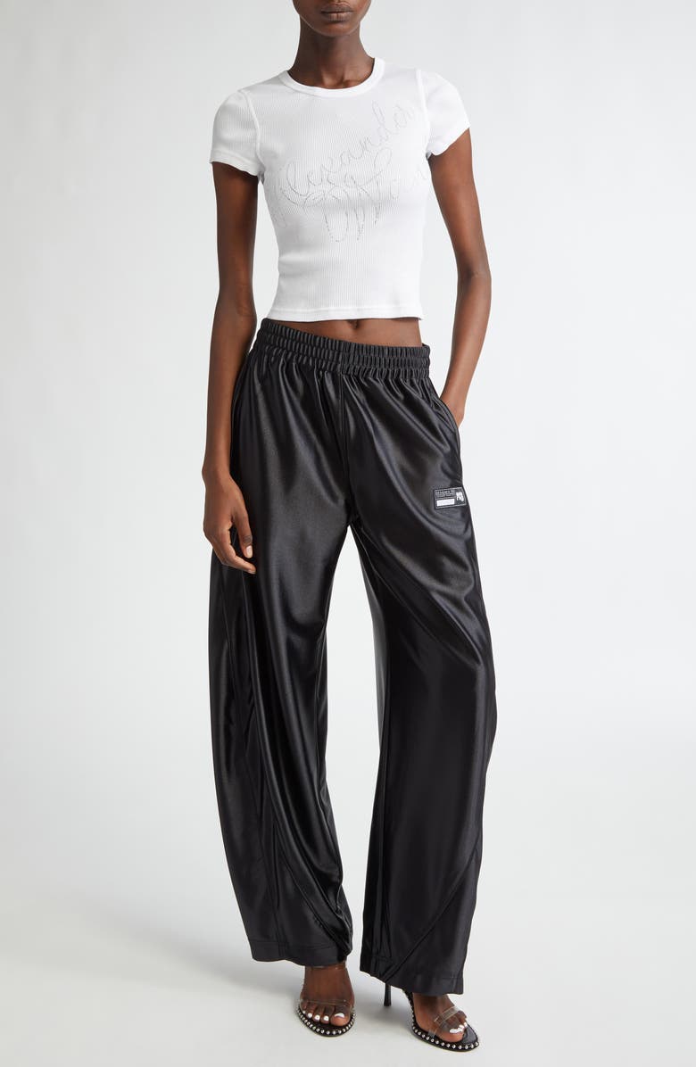 Alexander Wang Satin Jersey Track Pants, Alternate, color, 