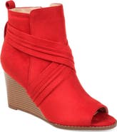 Journee Collection Sabeena Wedge Peep Toe Bootie