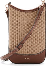 MANGO Woven Phone Crossbody Bag