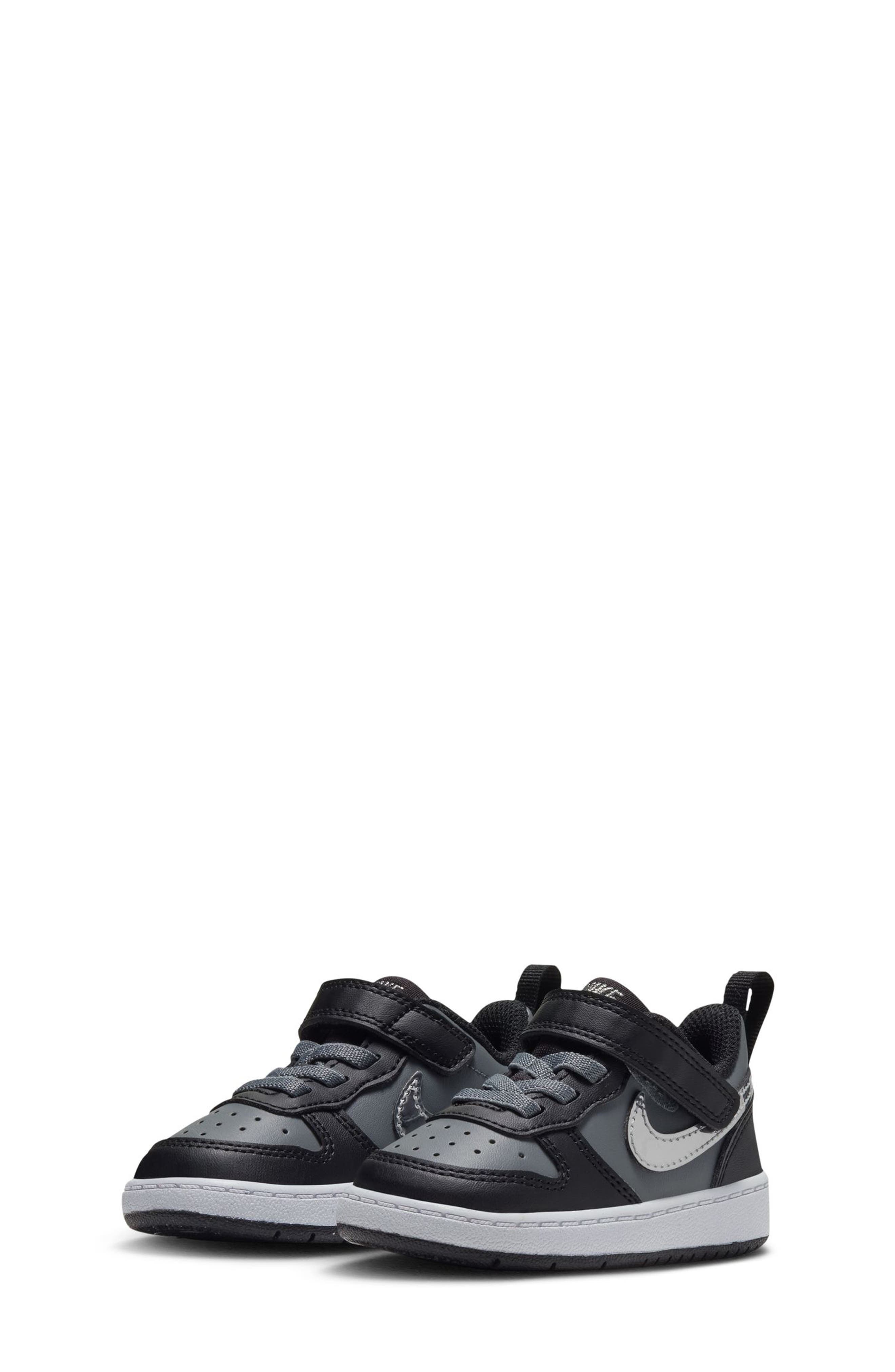 Kids' Court Borough Low Shine Sneaker, Main, color, BLACK/ METALLIC SILVER/ GREY