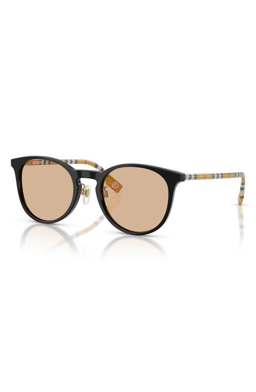 Burberry 51mm Round Sunglasses In Black