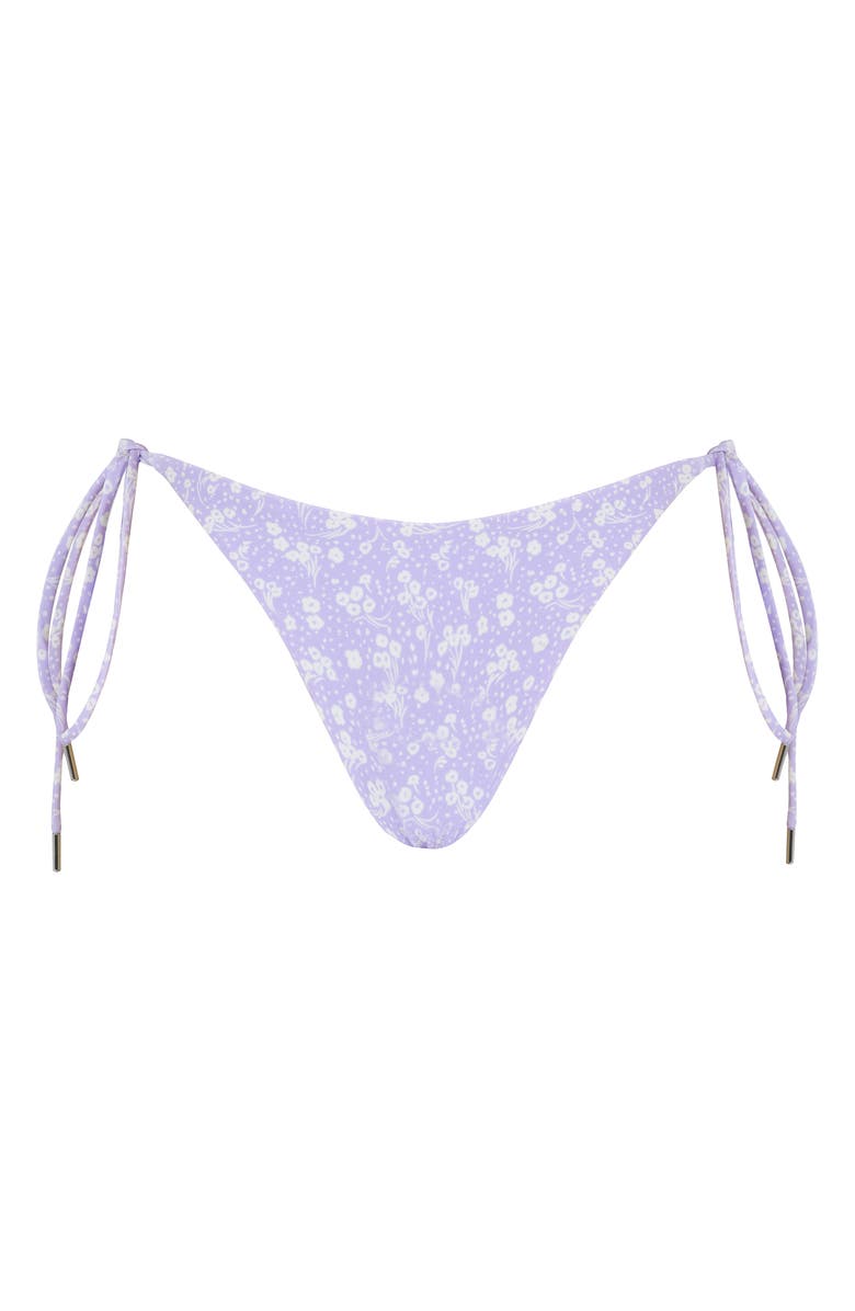 HOUSE OF CB Lira Tie Side Bikini Bottoms, Alternate, color, Lilac