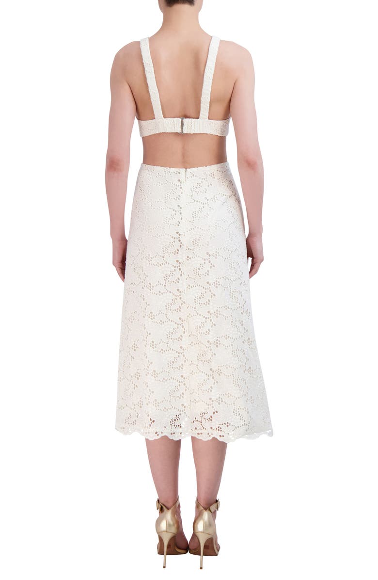 BCBGMAXAZRIA Embroidered Cutout Eyelet A-Line Dress, Alternate, color, 