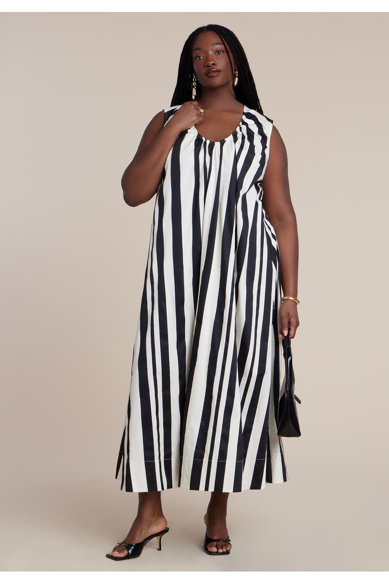 Shirred Neckline Tank Dress, Alternate, color, PIANO STRIPE