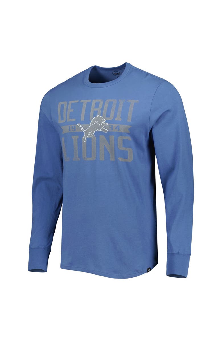 '47 Men's '47 Blue Detroit Lions Brand Wide Out Franklin Long Sleeve T-Shirt, Alternate, color, Blue